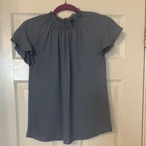 Express Blue Flutter Sleeve Blouse